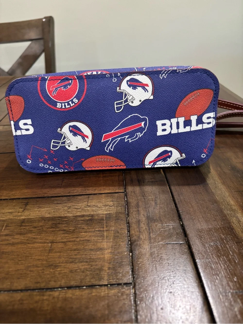 Dooney & Bourke Blue and Red Buffalo Bills Cosmetic Crossbody Purse